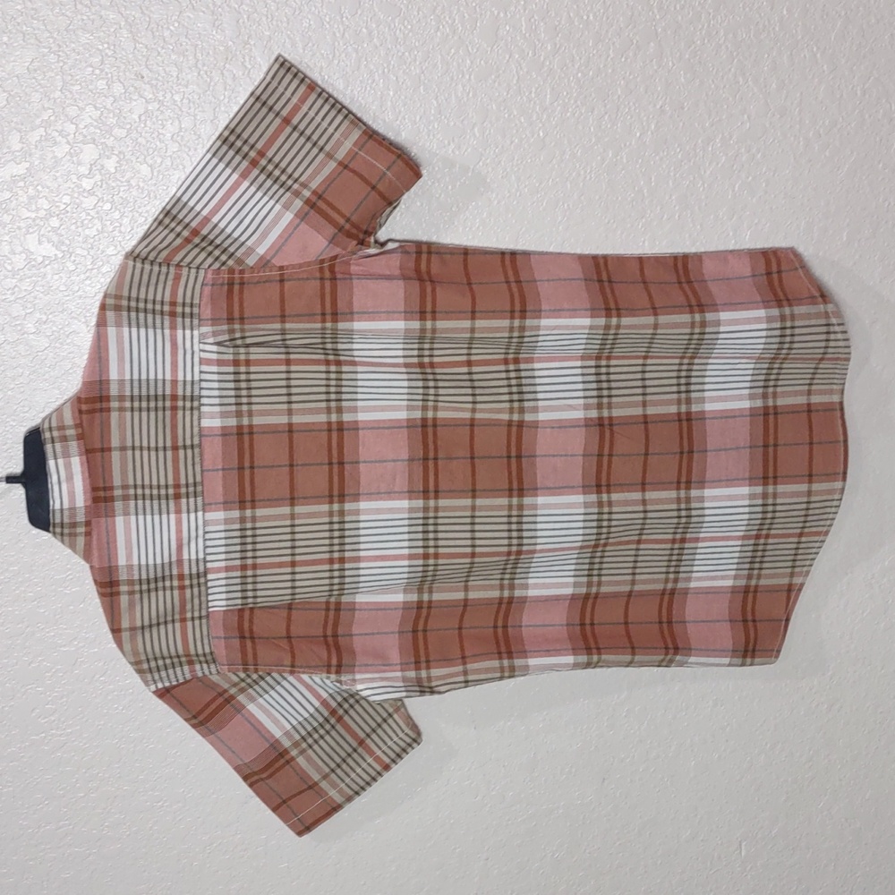 MUTUAL WEAVE Plaid Shirt - Brown and Pink - Picture 7 of 15